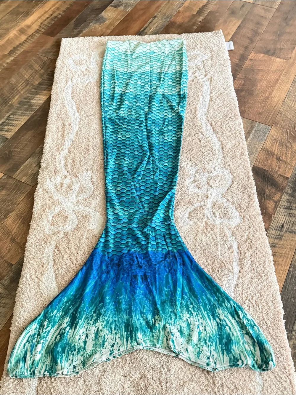 Turquoise & Teal Abstract Printed Skirt Mermaid swimwear!!